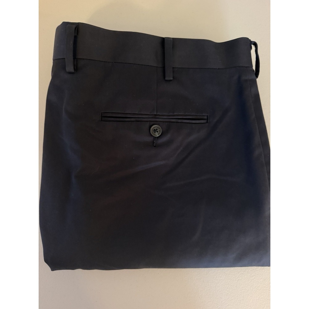 Hart Schaffner Marx Men's 40x32 Black Cotton Twill Flat Front Dress Pants